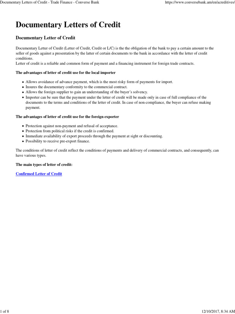 Documentary Letter Of Credit Format – KUGLQU