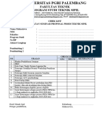 Ceklist Persyaratan Seminar Proposal