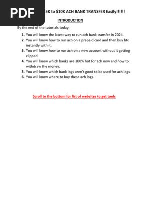 ACH BANK TRANSFER TUTS
