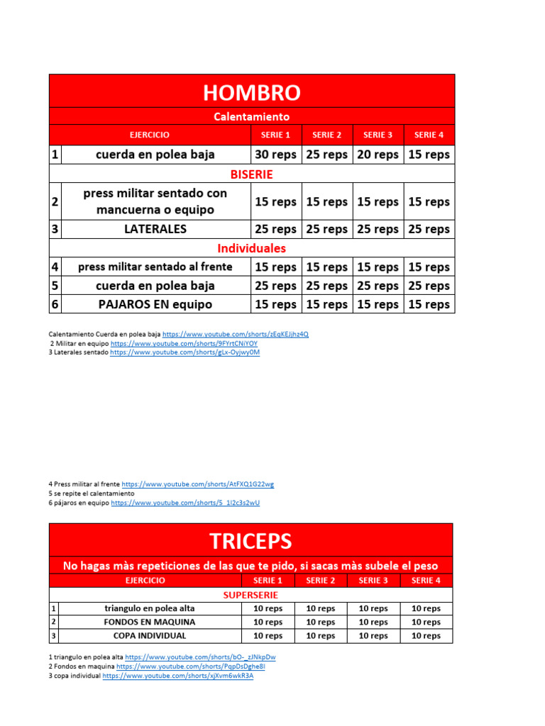 Rutina de Ejercicios para Fuerza Total | PDF | Entrenamiento con pesas
