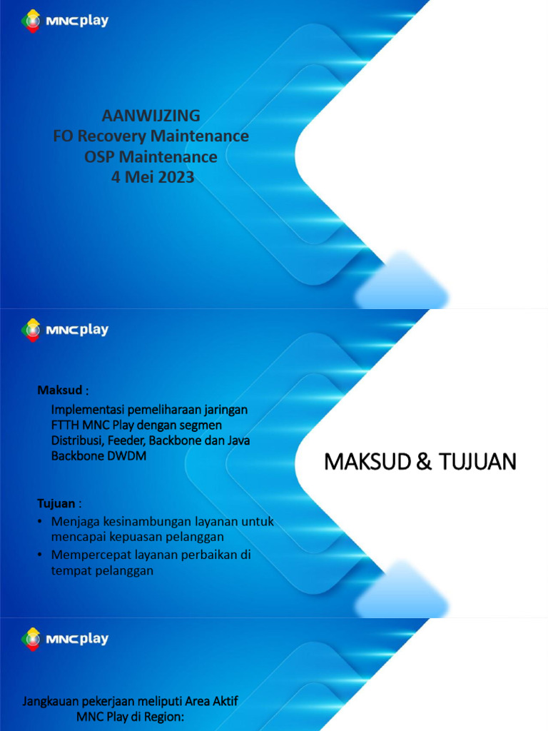 FO Recovery Maintenance OSP Maintenance Jakarta, Semarang, Surabaya ...