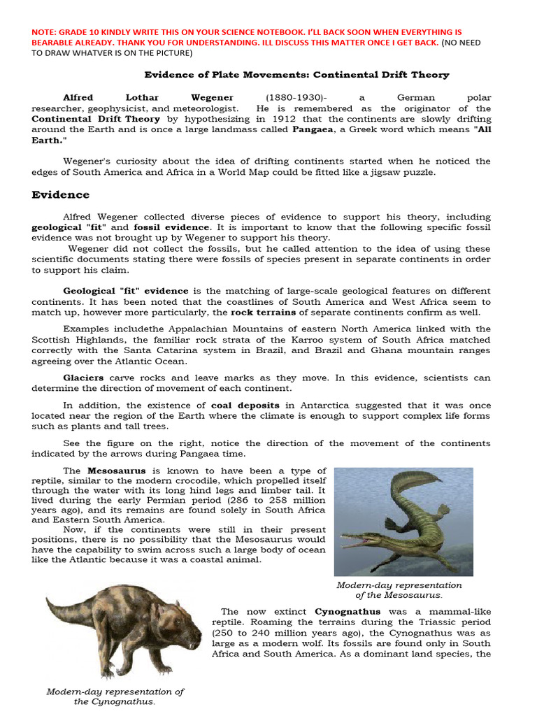 Evidence of Plate Movements PDF