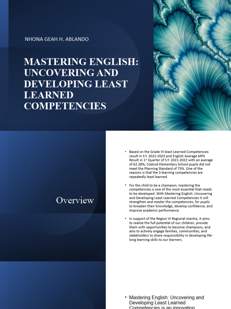 Mastering english developing least learned competencies pdf