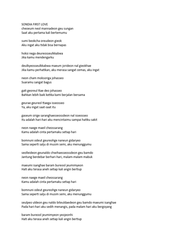 Sondia First Love | PDF | Seni & Disiplin Bahasa