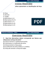 Leis de Newton - Exercícios Atrito Final