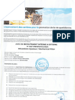 Avis de Recrutement Interne Externe - Mecanicien Ajusteur 026 - 124121