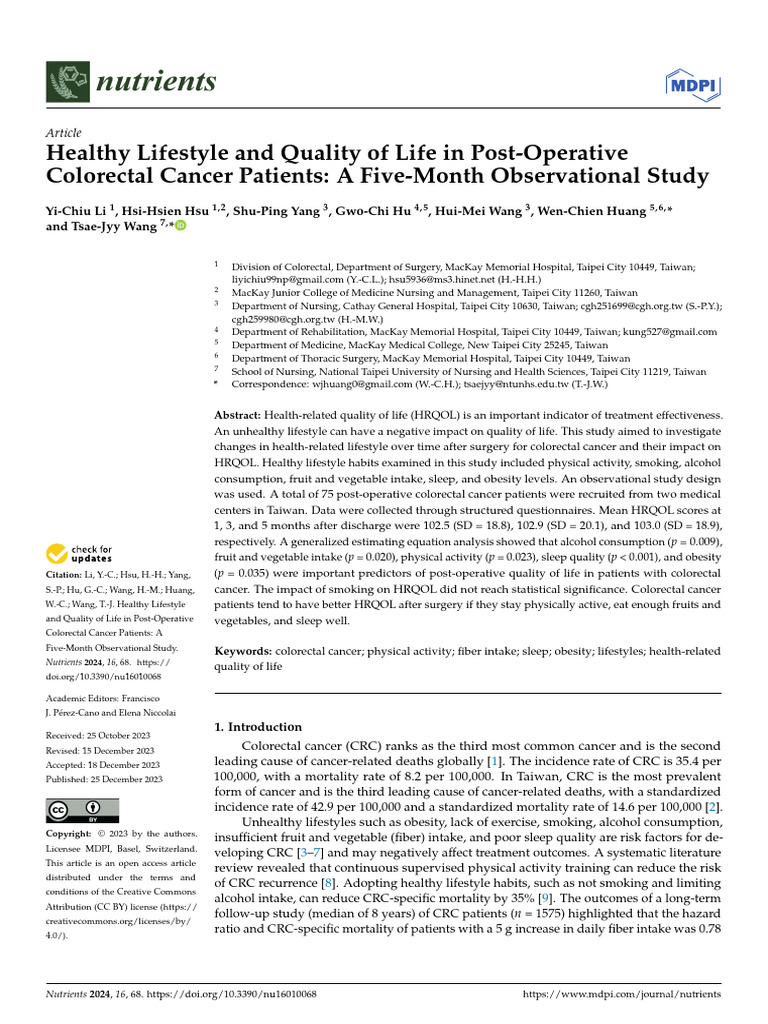 Healthy Lifestyle and Quality | PDF