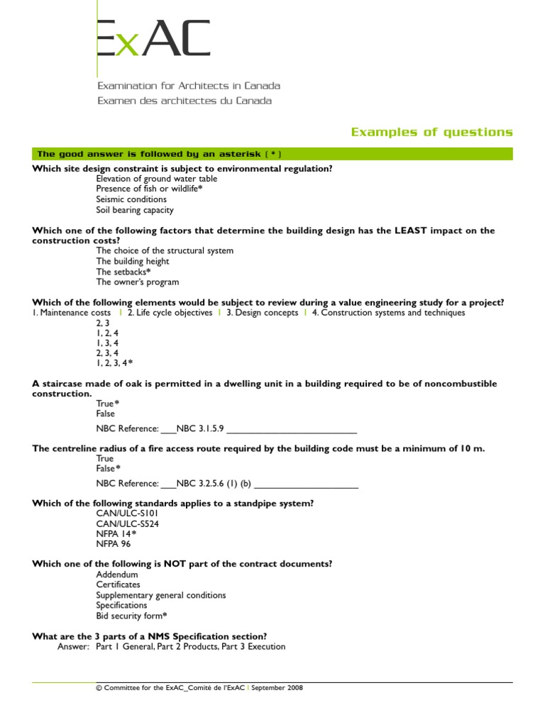 ExAC Examplesofquestions | PDF