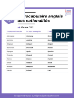 Ispeakspokespoken Fiche Vocabulaire Anglais Nationalites