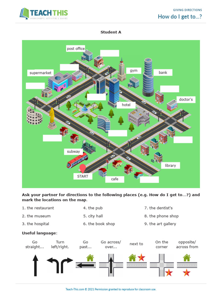 Giving directions student a pdf