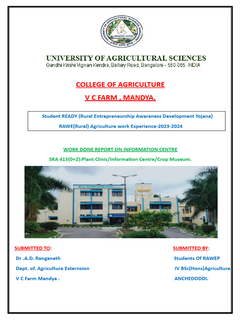 Anchedoddi Agricultural Work Report | PDF
