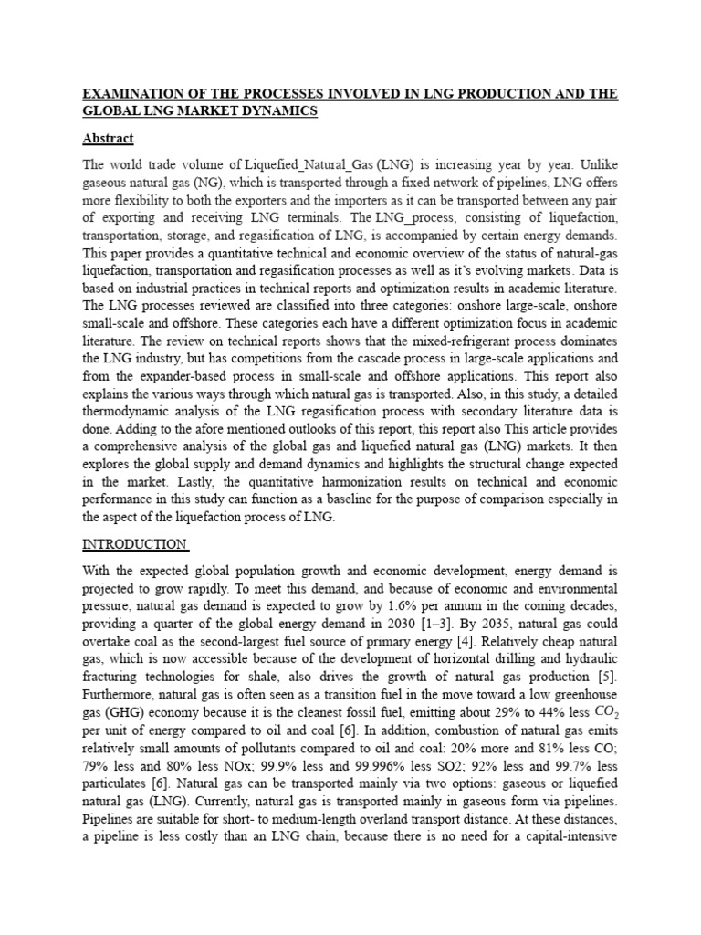 LNG Production and Market Dynamics Analysis | PDF | Liquefied Natural ...