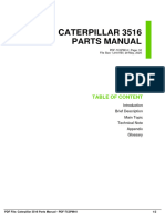 Caterpillar 3516 Parts Manual: Table of Content
