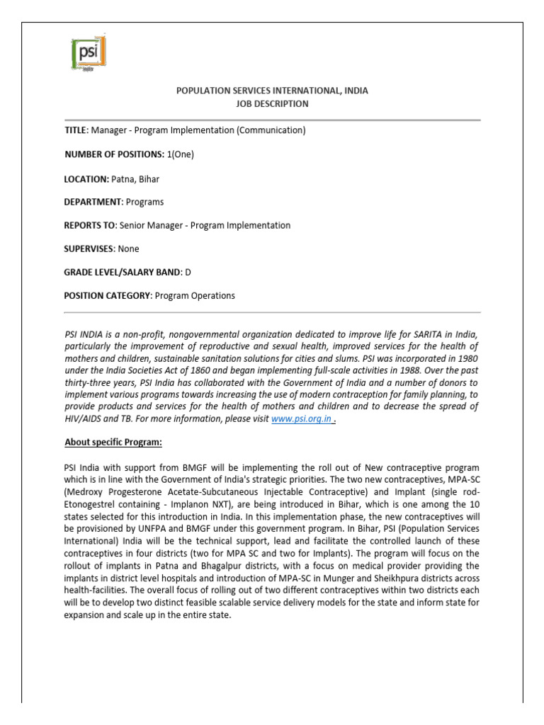 Manager program implementation communication pdf innovation