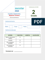 Segundo Grado Examen 2 Trimestral 2023 2024