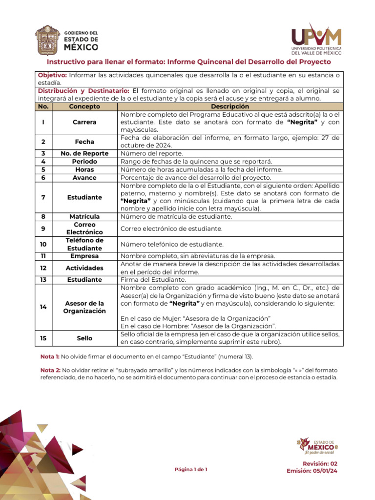 UPVM PDF EST Informe Quincenal de Actividades | PDF | Negocios