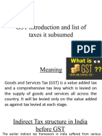 GST Introduction and List of Taxes It Subsumed