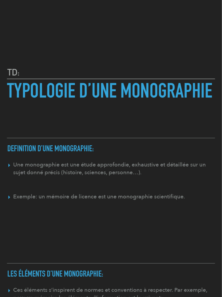 Comprendre la monographie académique | PDF | Impression | Édition