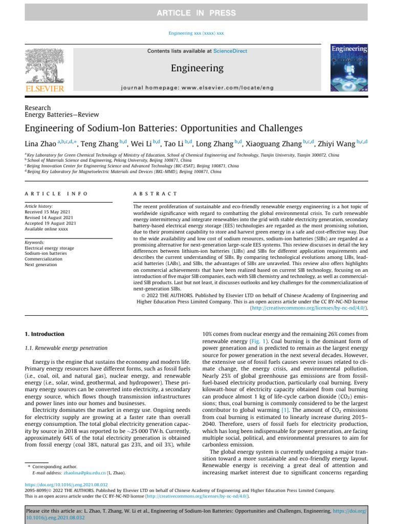 1.engineering of Sodium Ion Batteries Opportunities and Challenges ...