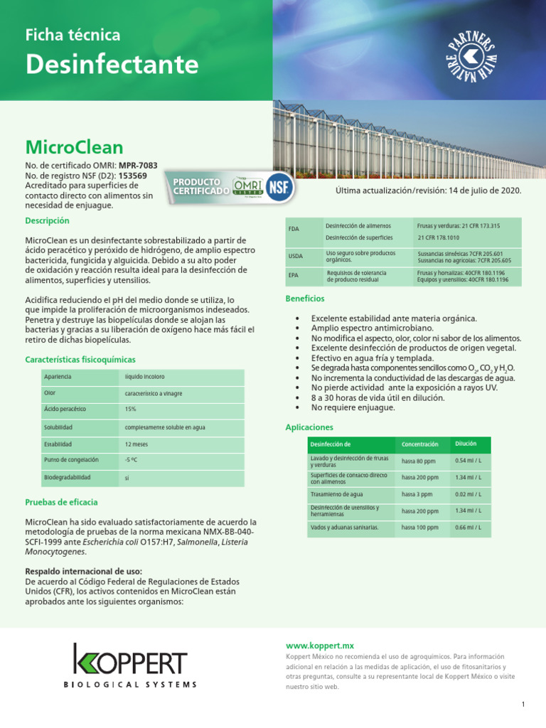 FT-MicroClean 01 | PDF | Química | Sustancias químicas