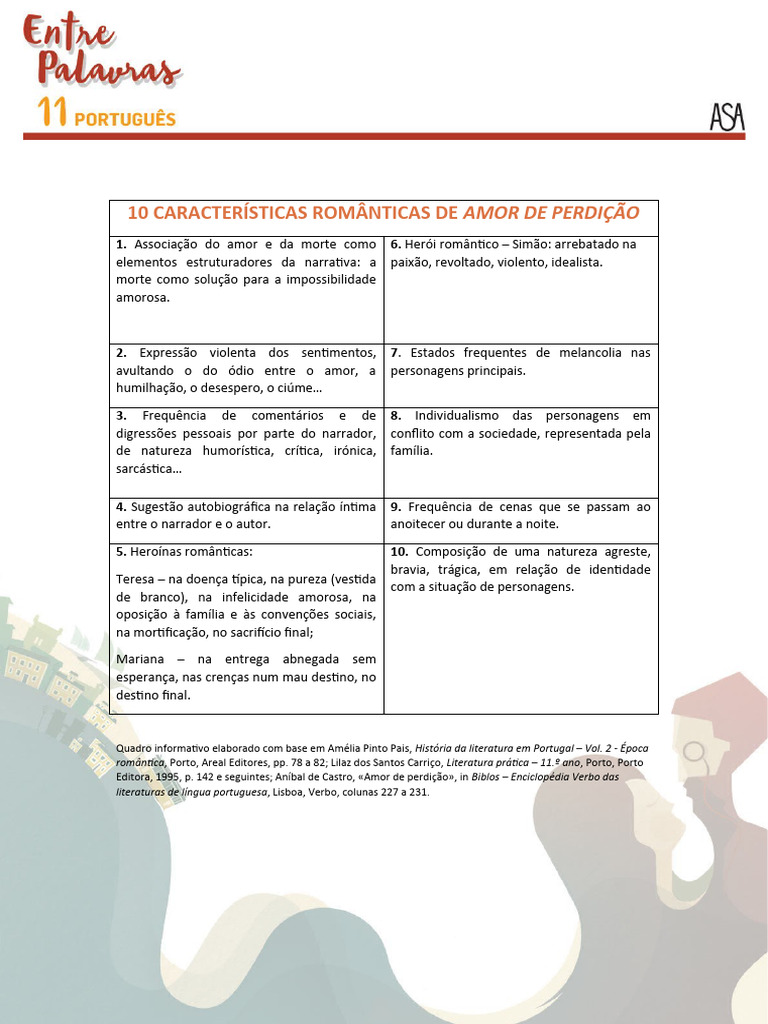 Características Românticas em Amor de Perdição | PDF