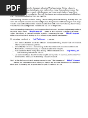 Thesis Title for Elementary Education Students