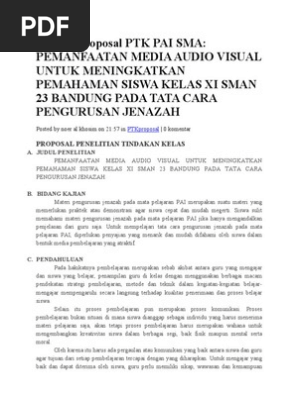 Contoh Proposal Ptk Pai Sma