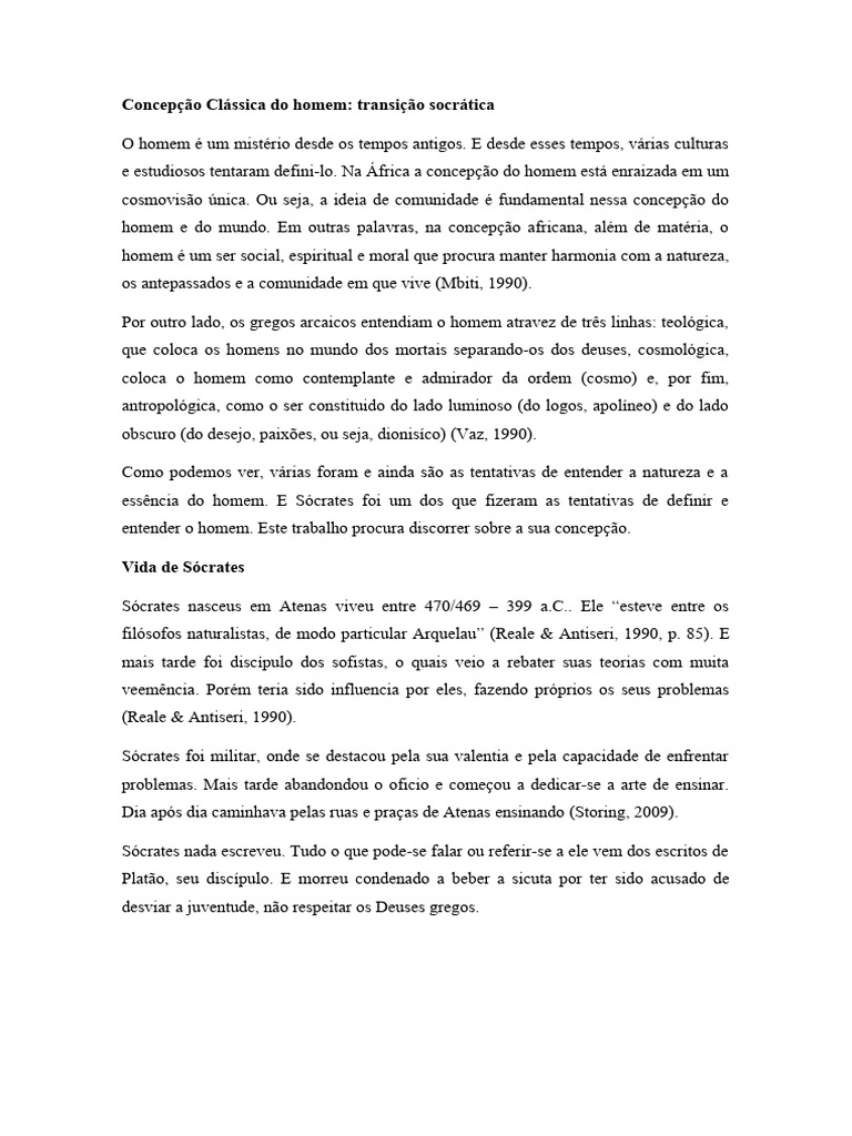 Concepção Clássica Do Homem | PDF