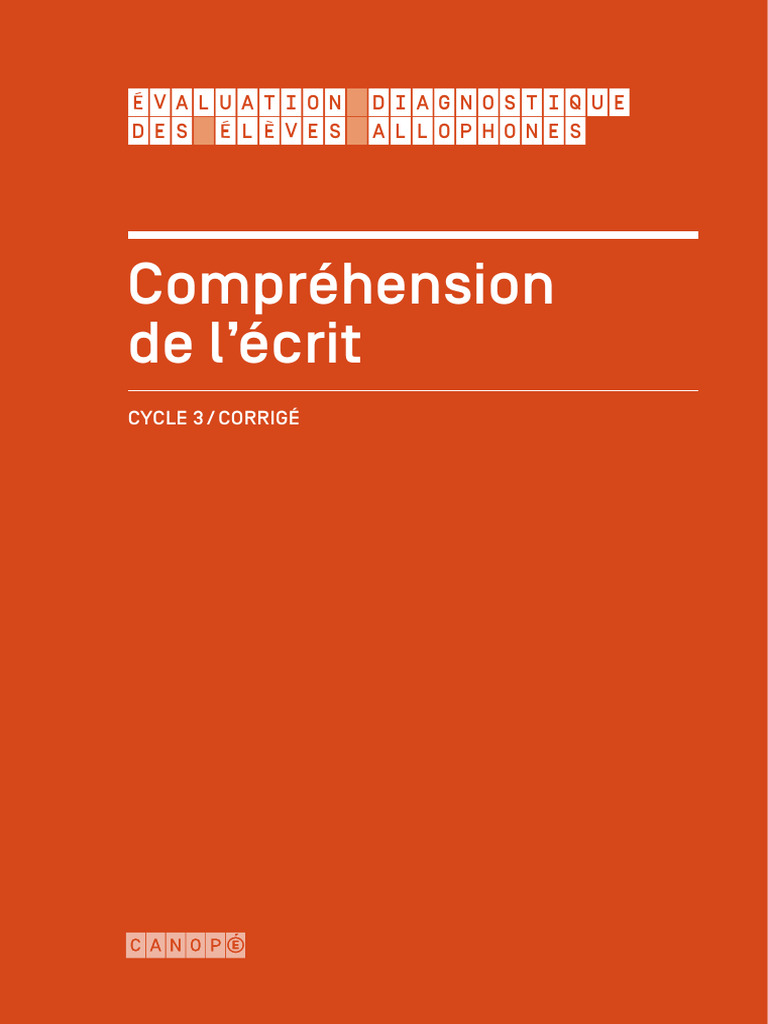 Évaluation de la compréhension écrite C3 | PDF