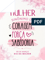 Mensagem Feliz Dia Da Mulher Minimalista Rosa Cartão