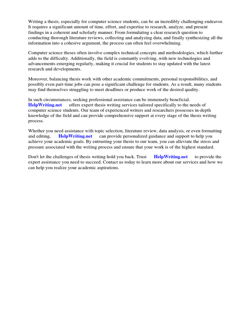 Thesis of Computer Science Students | PDF