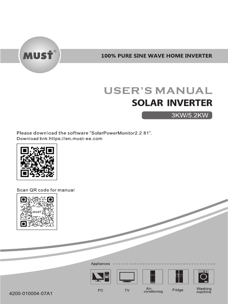 Pv1800,3 5.2kw, Pro, En, Must, BMS, JC | PDF