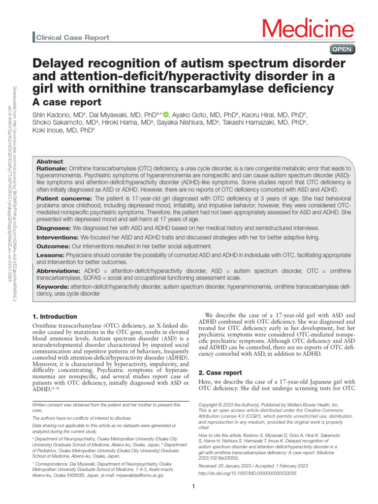 Delayed Recognition of Autism Spectrum Disorder.25 | PDF