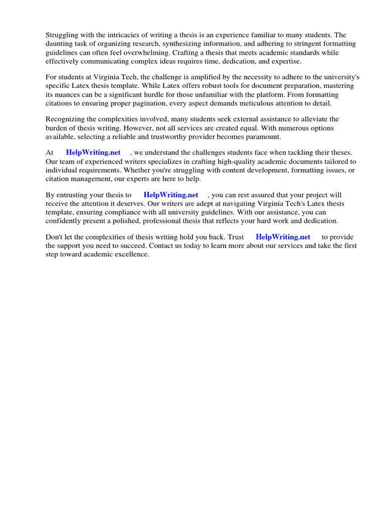Virginia Tech Thesis Writing Help | PDF | Thesis | Computing
