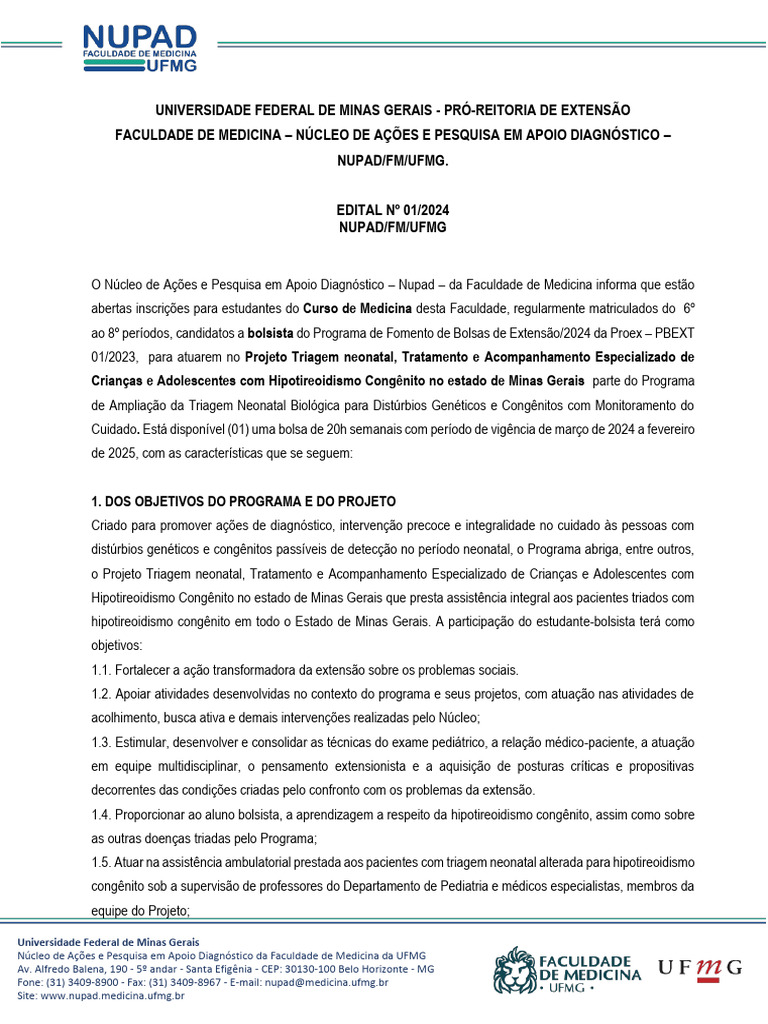 Edital 01 Proex 2024 Hipotireoidismo PDF