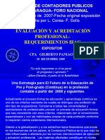 Evaluacion y Acreditamiento Profesional de Requerimientos Ifac (Exposicion Gilberto Paniagua 10-12-09)