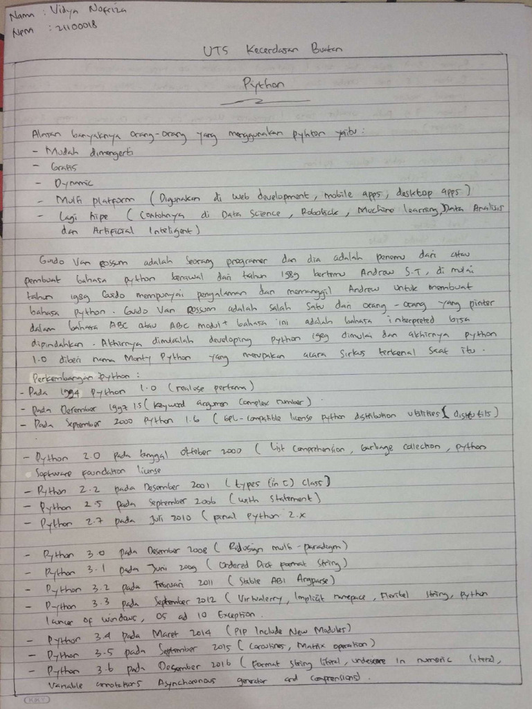 Vidya Nofriza - 21100018 - Uts Kecerdasan Buatan | PDF