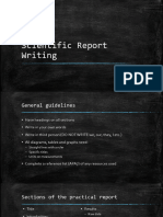Scientific Report Writing Student Notes