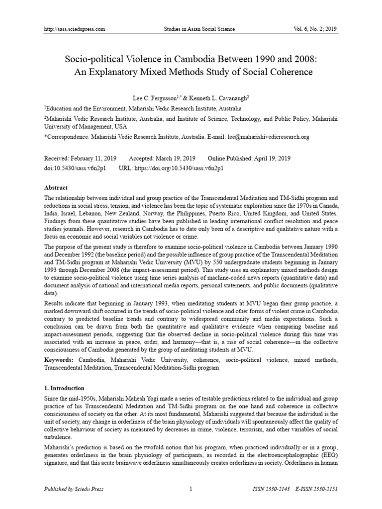 Socio-Political Violence in Cambodia Between 1990 and 2008: An ...