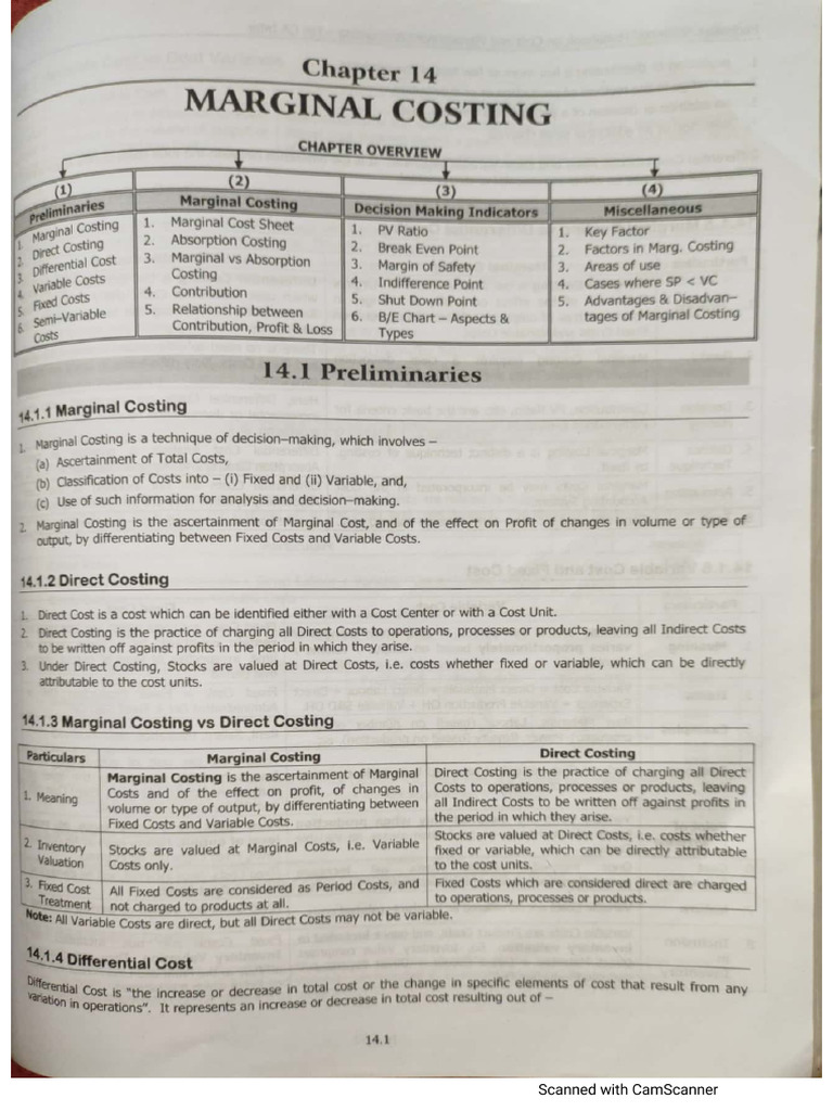 Marginal Costing | PDF