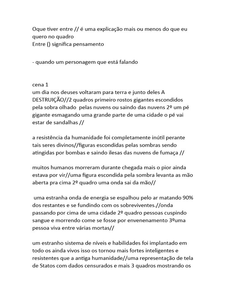 Roteiro Do Primeiro Capitulo V1 Pdf