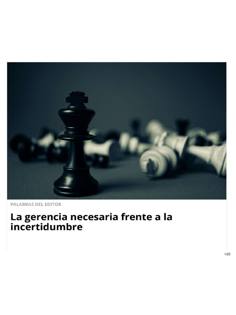 La Gerencia Necesaria Frente A La Incertidumbre - Organized | PDF