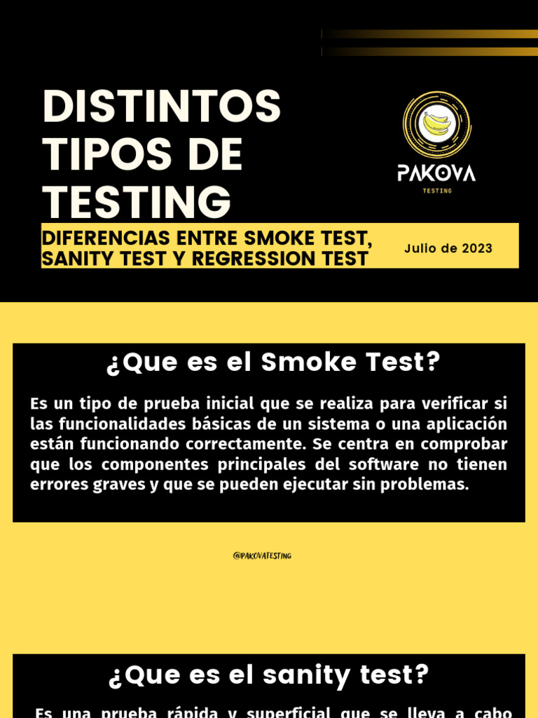 Diferencias Entre Smoke Testing y Sanity Testing | PDF | Pruebas de ...