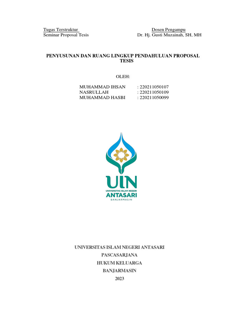 Panduan Penyusunan Proposal Tesis | PDF | Karier & Perkembangan | Sains ...