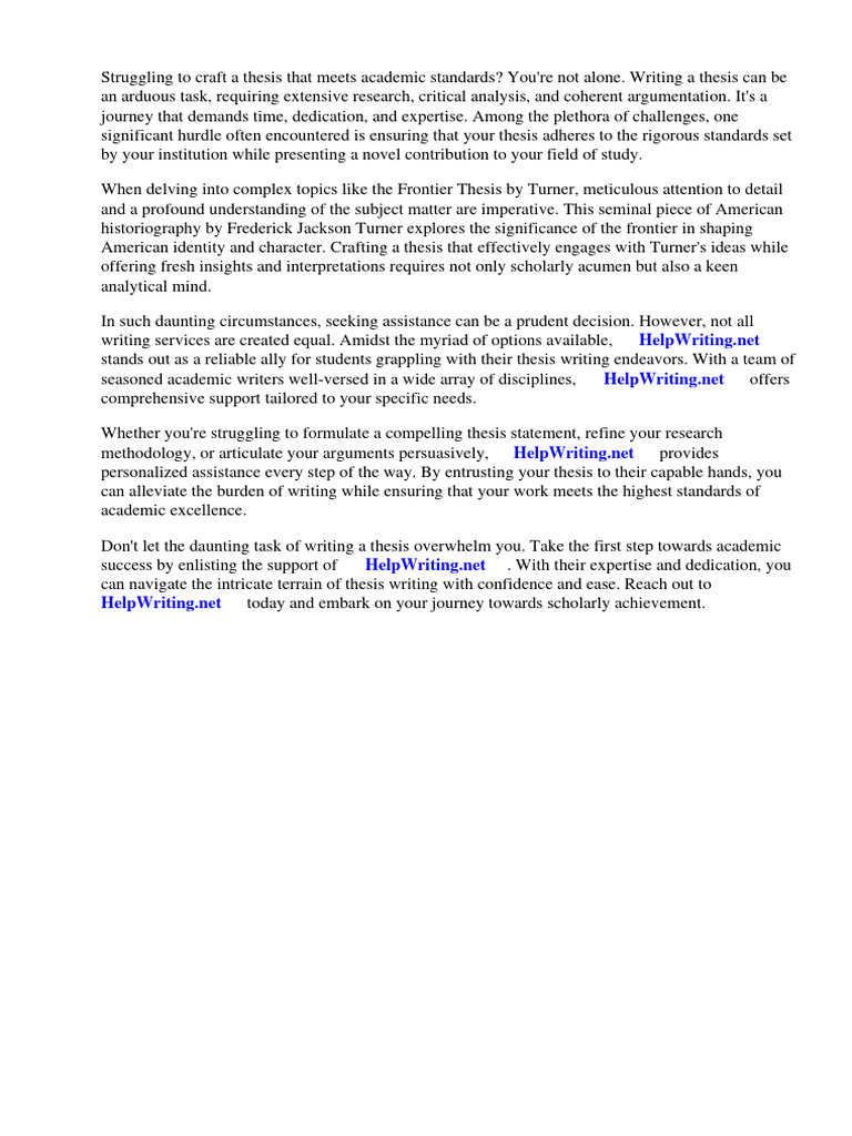 Frontier thesis turners dictionary pdf