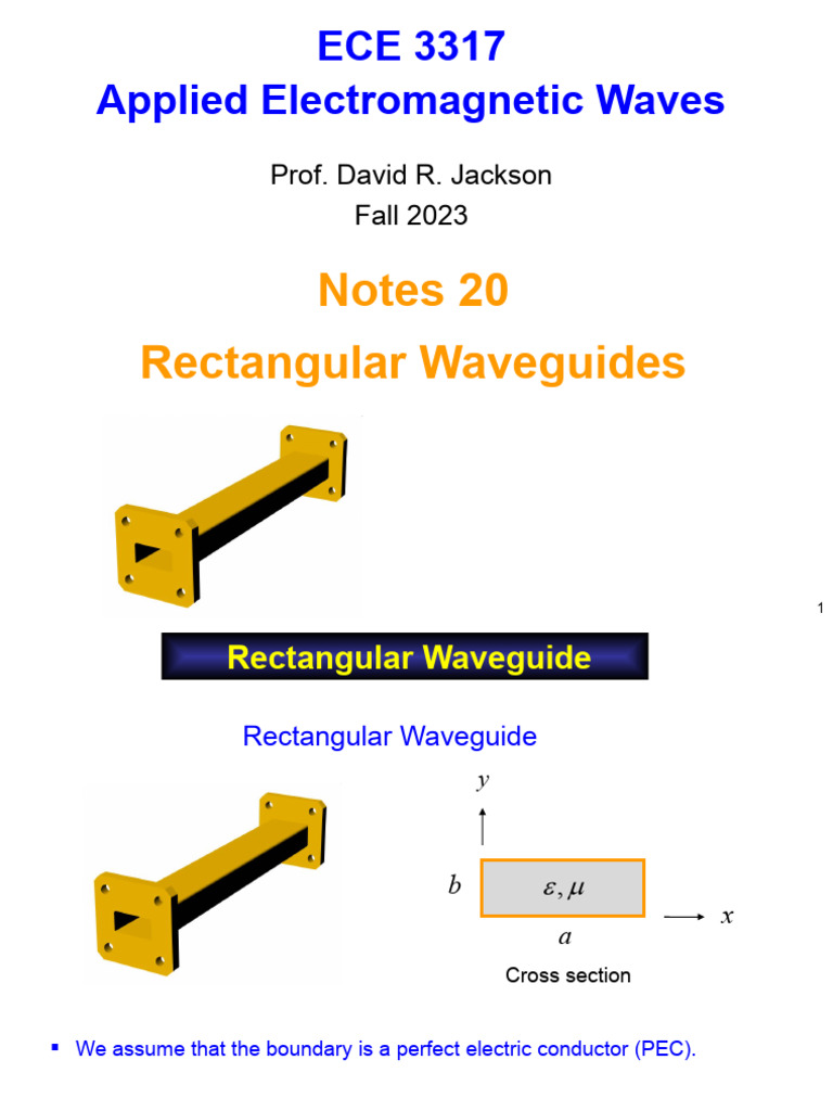 Notes 20 3317 Rectangular Waveguide | PDF