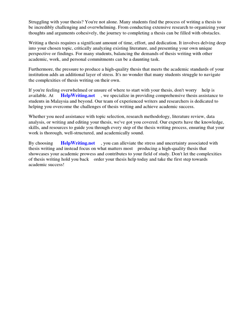 Thesis Help Malaysia Pdf Thesis
