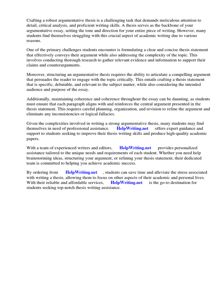 How to Write a Strong Argumentative Thesis | PDF