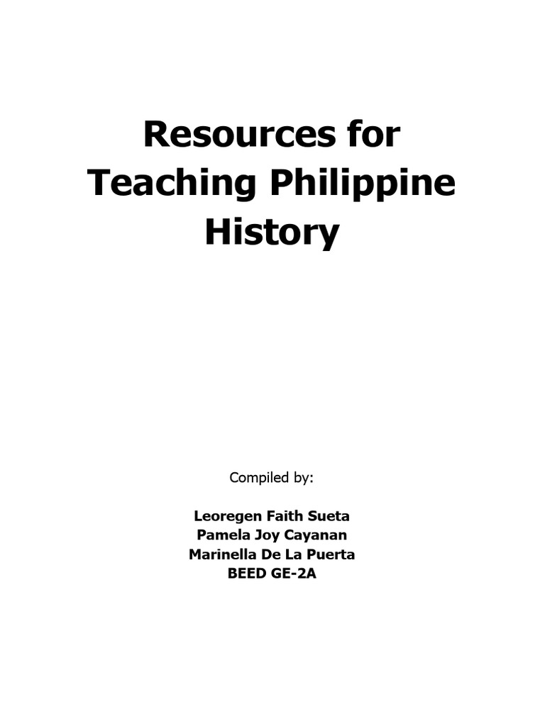 Resources For Teaching Philippine History Download Free PDF