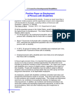 Position Paper On Employment of Persons With Disabilities
